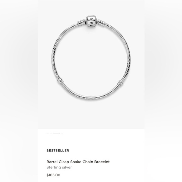 Pandora Silver Snake Chain 7.5 - Picture 3 of 6